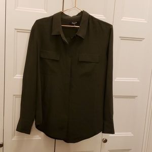 Madewell Olive Green Blouse | Size Large Buttonup
